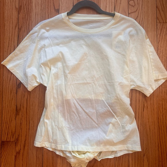 A New Day light yellow tie-back T-shirt - Picture 4 of 5